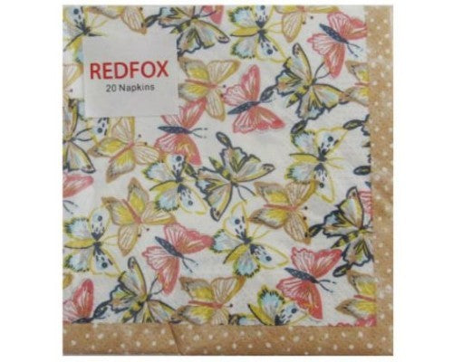 Butterflies Pink Cocktail Napk