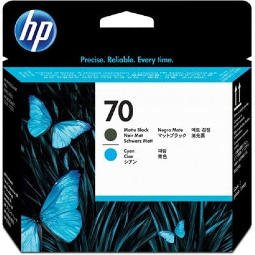 HP 70 Matte Black and Cyan Printhead (C9404A)