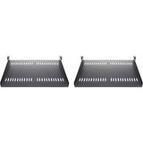 2-Pack 1U Server Rack Shelf Vented