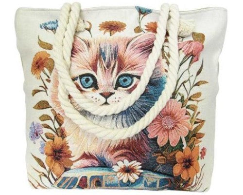 Rope Tote Bag Kitten