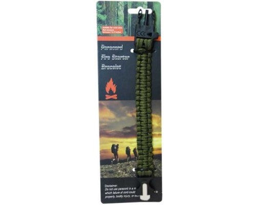 Paracordw'FireStarter Green