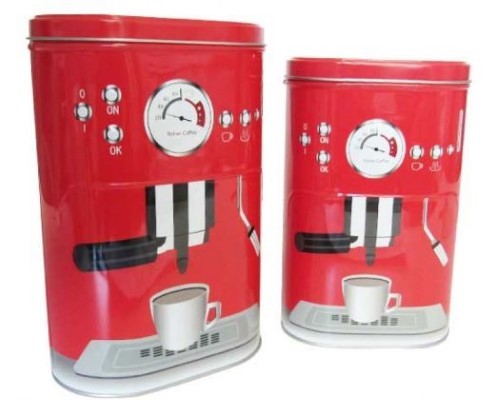 Coffee Tins Espresso Red