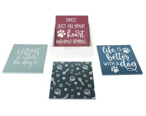 Dog Message Coasters Set 4