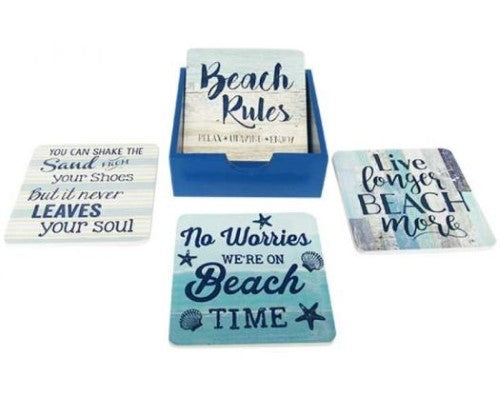 Beach Rules Coasters Set 4