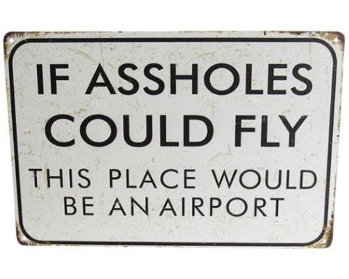Wall Art Tin - Asshole Airport