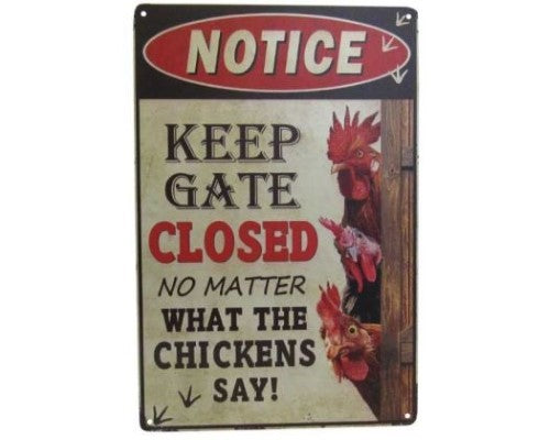Wall Art Tin - Chicken Gate