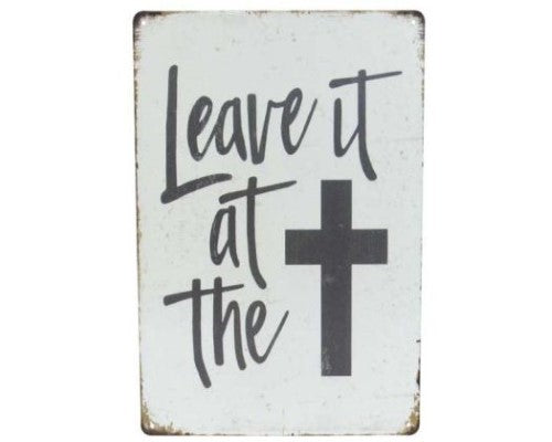 Wall Art Tin - Leave At The Cross