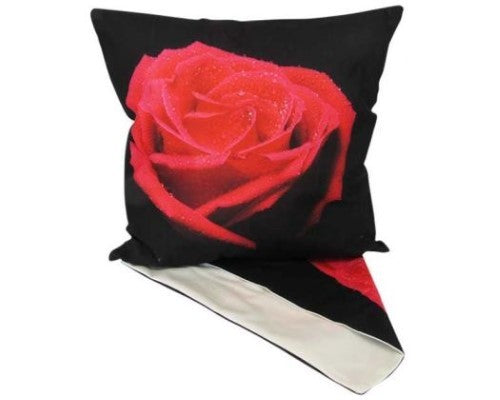 Cushion Cover -  Single Red Rose