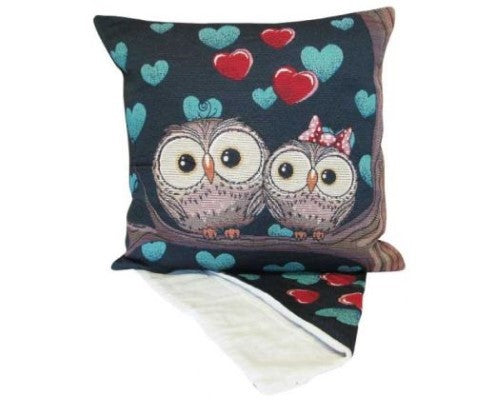Cushion Cover -  Owl Lovers in Blue