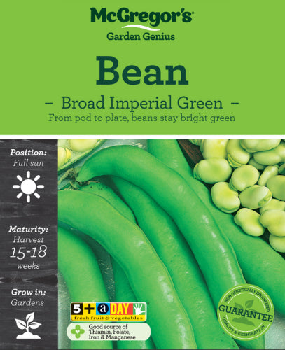 McGregor's Beans Broad Imperial Green When Cooked Vegetable Seed Packet