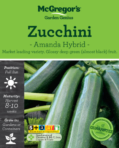 McGregor's Zucchini Amanda F1 Hybrid Seed Packet