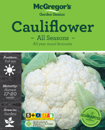 McGregor's Cauliflower All Seasons Vegetable Seed Packet
