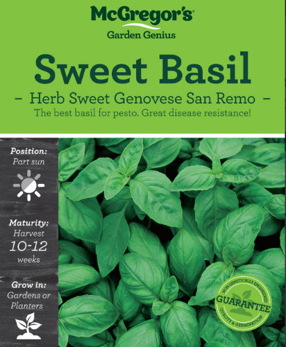 McGregor's Basil Sweet Genovese San Remo Pesto Seed Packet
