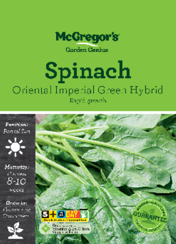 McGregor's Spinach Oriental Imperial Green Seed Packet