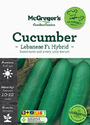 McGregor's Cucumber Lebanese F1 Hybrid Specialty Seeds Packet