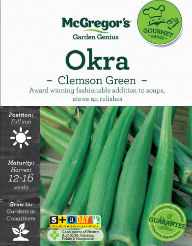 McGregor's Okra Clemson Green Seed Packet