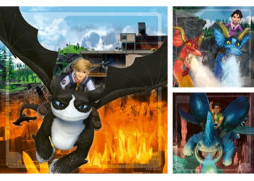 Ravensburger - How to Train your Dragons Realms 3x49pc