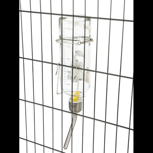Small Animal Waterer Honey & Hopper Water Bottle Glass 250ml