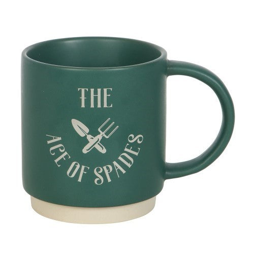 Ace of Spades Ceramic Mug with Metal Spade Spoon
