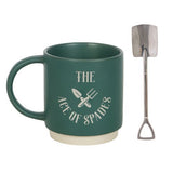 Ace of Spades Ceramic Mug with Metal Spade Spoon