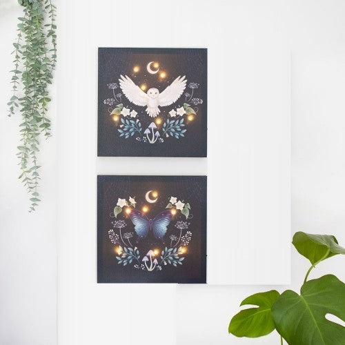 Night Owl Light Up Canvas Plaque