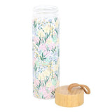 Ditsy Floral Print Glass & Bamboo Water Bottle