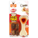 Dog Toy Rubber Knuckle Bone & Pop-in Treat Combo Petite