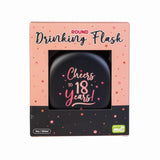 Round Flask - Rose Gold Happy 18th Birthday (10 x 10 x 16cm)