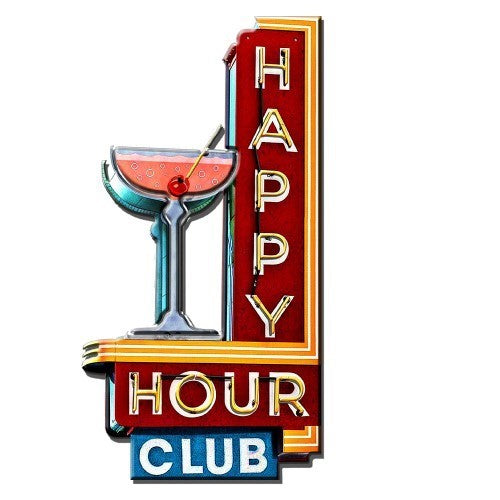 Happy Hour Embossed Iron Wall Art