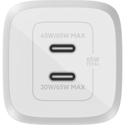 65W DUAL USB-C PD GAN WALL CHARGER