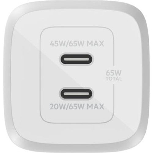 65W DUAL USB-C PD GAN WALL CHARGER