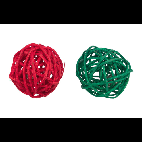 Dog Toy  Xmas Ball with Bell 4cm - 2pk