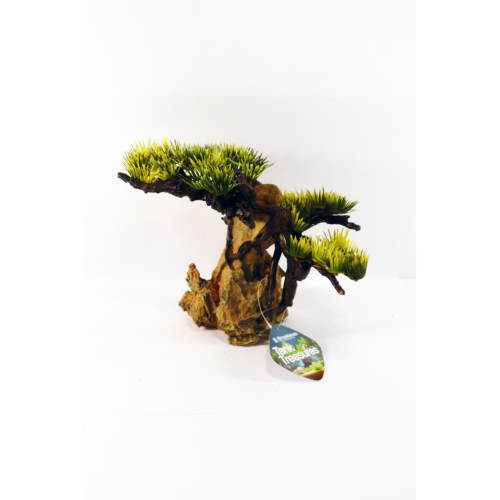 bonsai tree aquarium ornament Aquatic Ornament Rock with Bonsai Tree