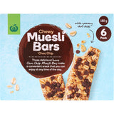 Woolworths Muesli Bars Chocolate Chip 6pk 180g