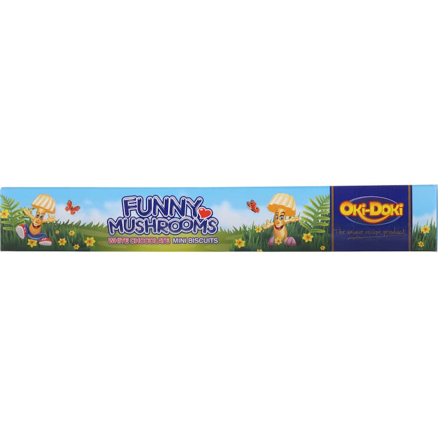 Oki Doki Funny Mushrooms Biscuits White Chocolate Minis 85g