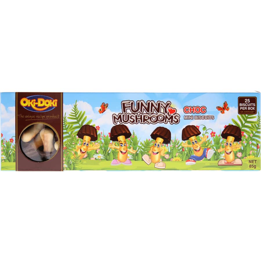 Oki Doki Funny Mushrooms Biscuits Chocolate 85g
