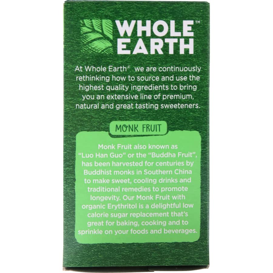 Whole Earth Sugar Substitute Monk Fruit Sweetener Sticks 40pack