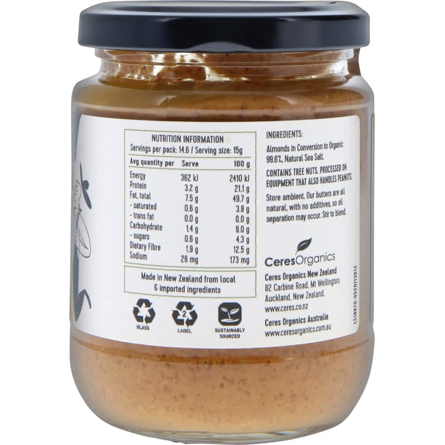 Ceres Organics Almond Butter Natural 220g