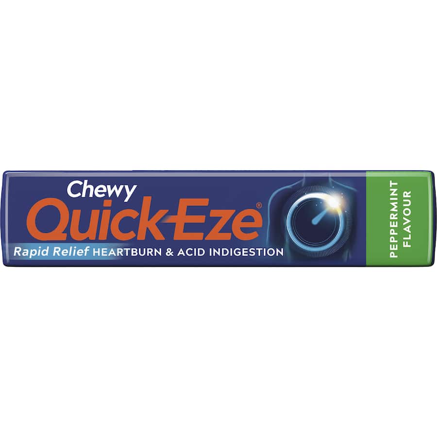Quick-eze Chewable Antacid Tablets Peppermint 8 pack