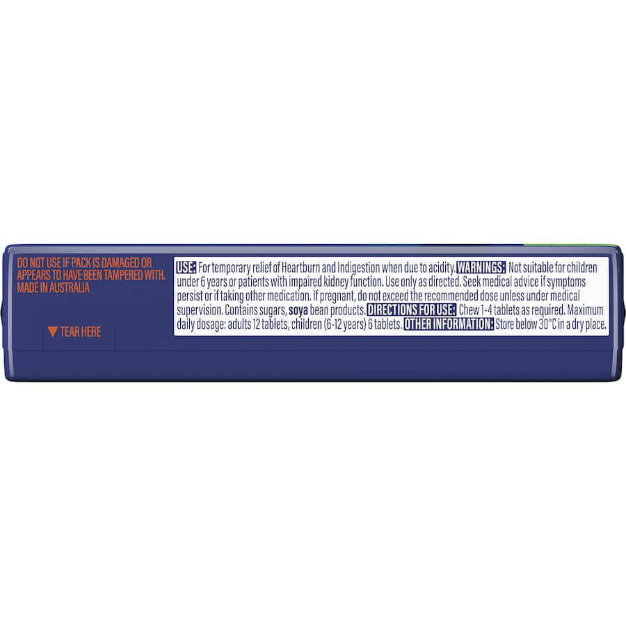 Quick-eze Chewable Antacid Tablets Peppermint 8 pack