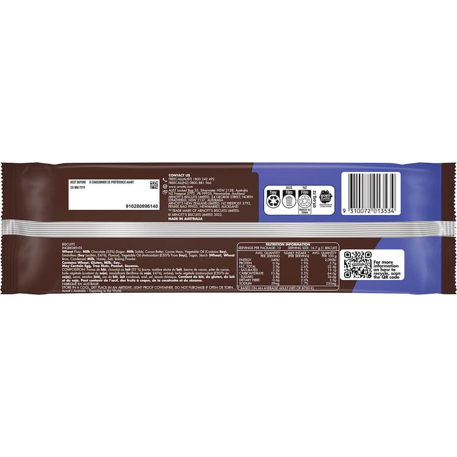 Arnotts Digestives Chocolate Biscuits Milk Pkt 200g