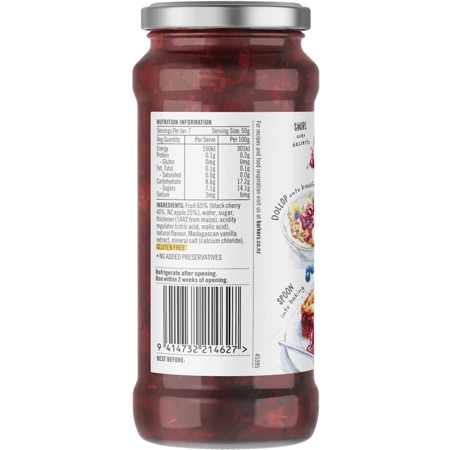 Barkers Fruit Compote Cherry Apple & Vanilla