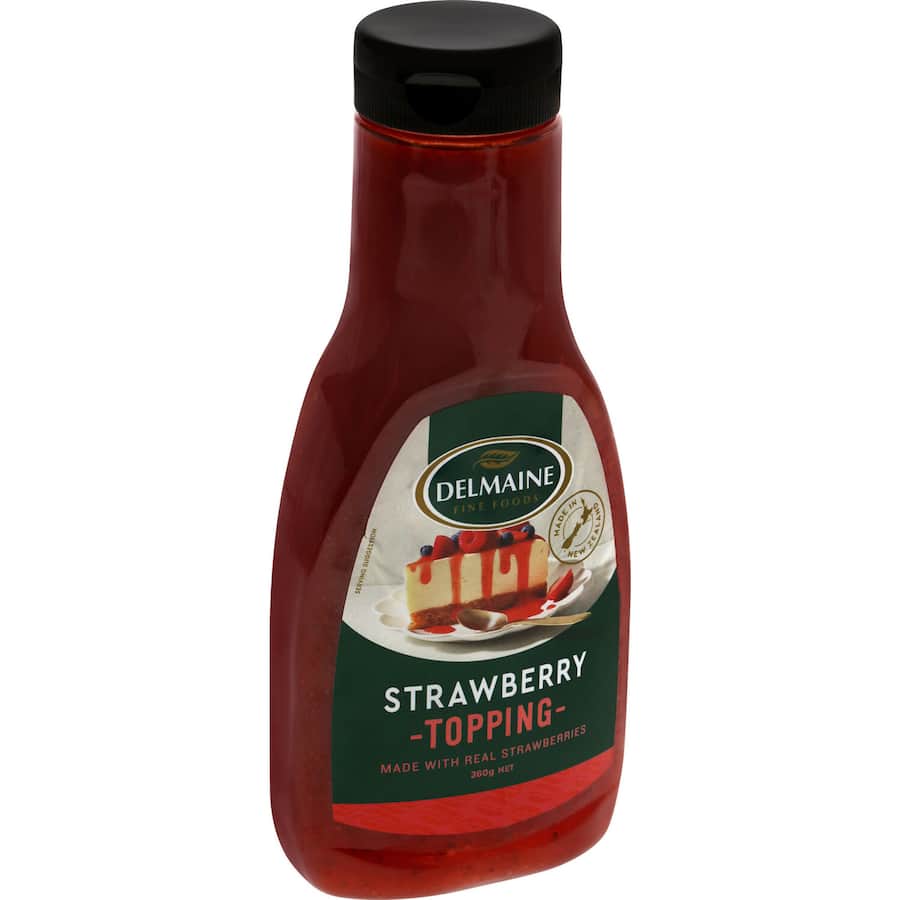 Delmaine Strawberry Topping  Bottle 360g