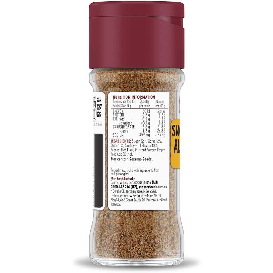 Masterfoods Bbq Rub Smoked Charred Alabama Style Shaker 52g