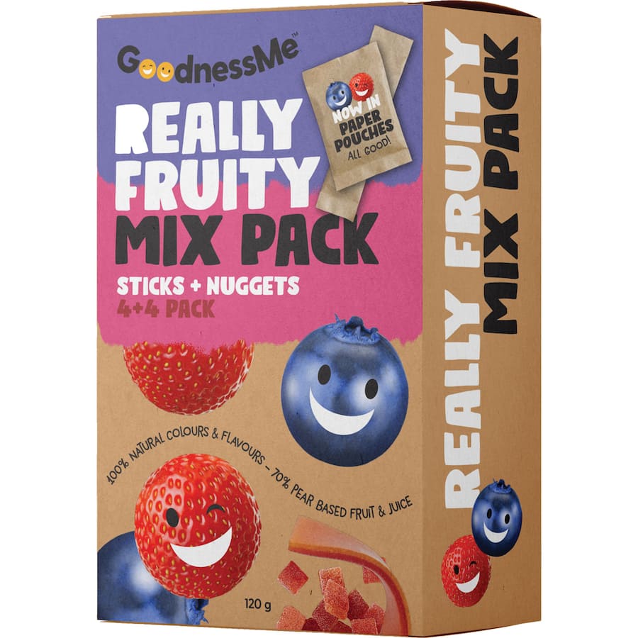 Goodnessme Really Fruity Fruit Sticks & Nuggets Mix Pack 8pk 120g