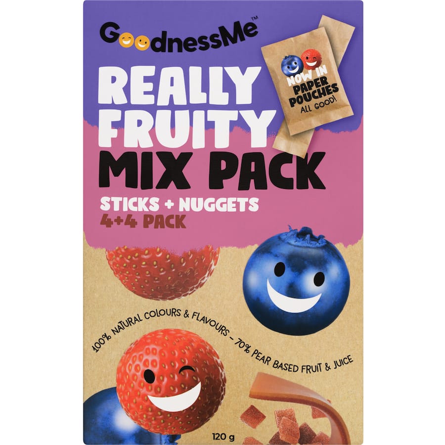 Goodnessme Really Fruity Fruit Sticks & Nuggets Mix Pack 8pk 120g
