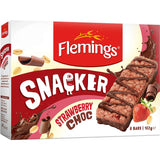 Flemings Snacker Muesli Bars Strawberry Choc 6pk 162g
