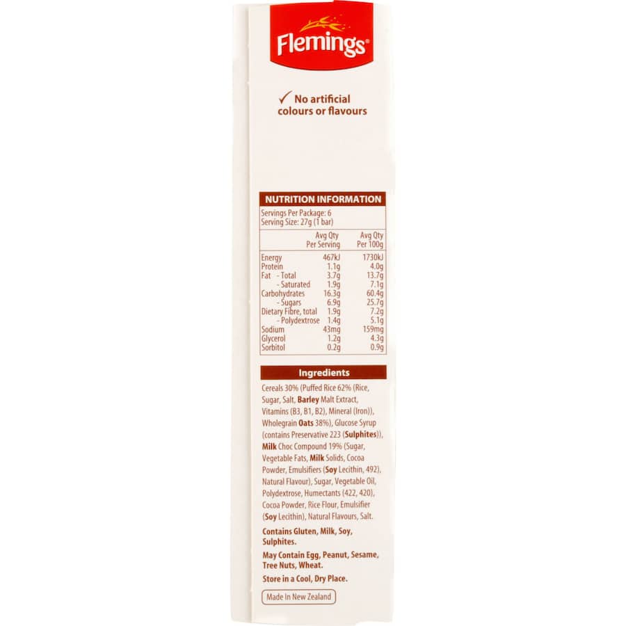 Flemings Snacker Muesli Bars Lotsa Choc 6pk 162g