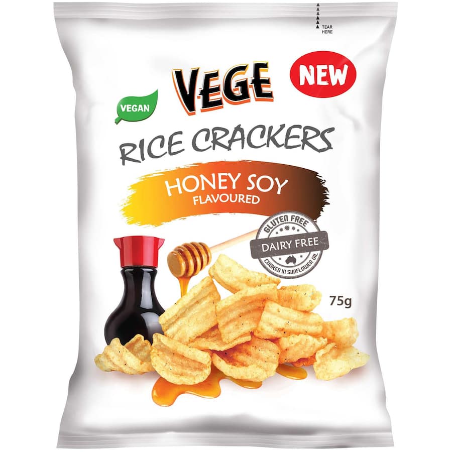 Vege Chips Rice Crackers Honey Soy 75g