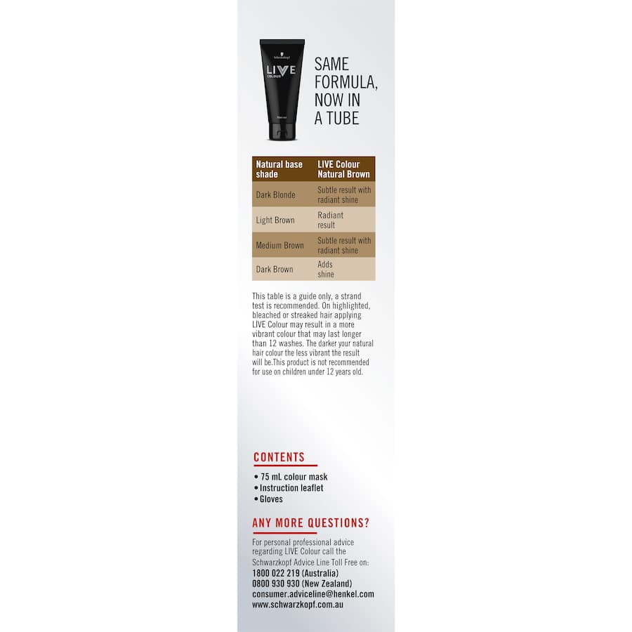 Live Colour Hair Colour Natural Brown 75mL